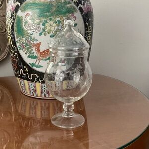 Elegant Clear Glass candy jar